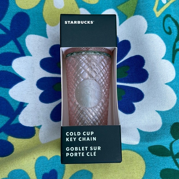 Starbucks Other - NWT Starbucks 2023 Pearl Peach Jeweled Diamond Summer Cold Cup Keychain Unopened
